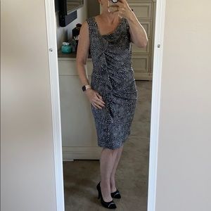 Dana Buchman asymmetrical neckline dress